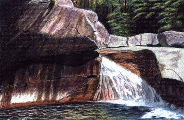 The Basin colored pencil drawing