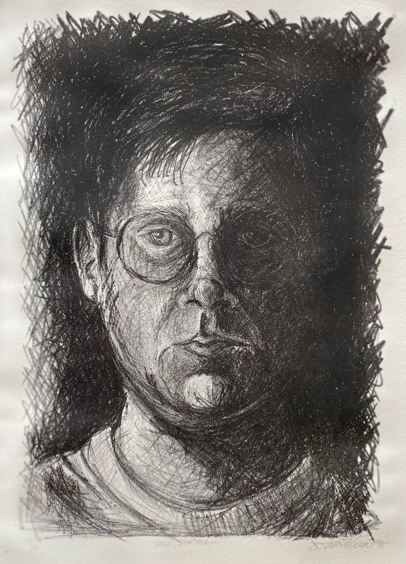 lithograph self portrait