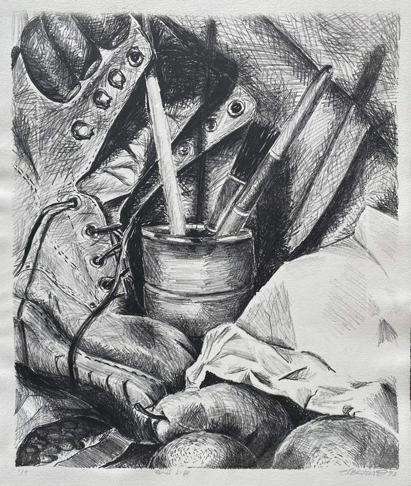 Lithograph of still life